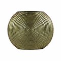 Urban Trends Collection Metal Round Vase with Embedded Design Body, Metallic Finish Gold 39600